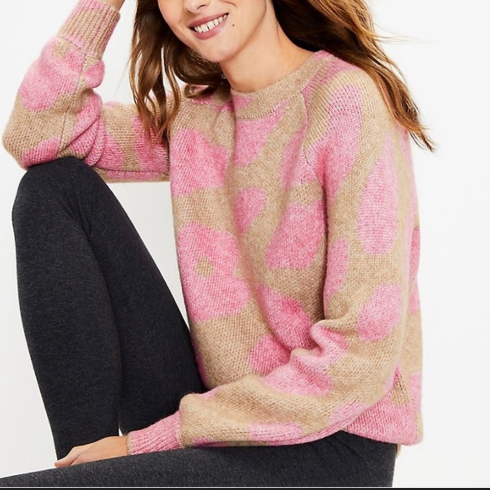 LOU & GREY | BEIGE PINK LEOPARD SWEATER | SM.
